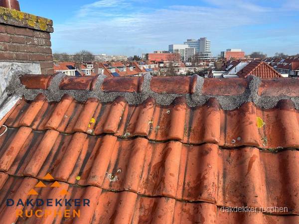 Pannendak met nokvorst en schoorsteen, dakrenovatie in Rucphen Pannendak met nokvorst en schoorsteen, dakrenovatie in Rucphen